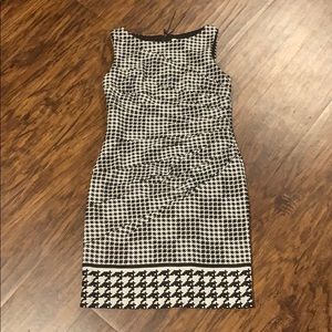 Black and white checkered shift dress